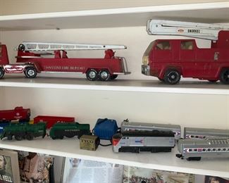 Vintage, Trains, Toys, Fire Trucks