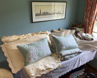 Linens, bedspreads, pillows