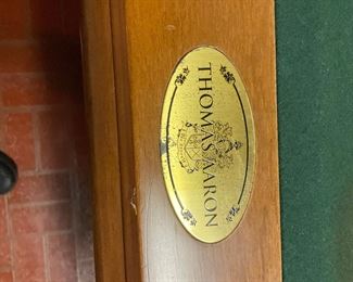 Thomas Aaron, pool table, with all accessories 