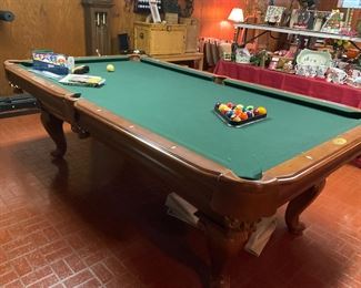 Thomas Aaron, pool table, with all accessories 