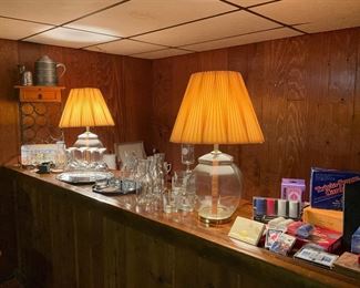 Bar supplies, lamps 