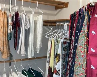 Table linens, men’s vintage ties
