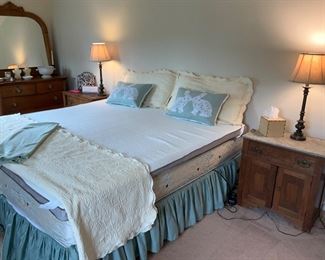 King mattresses, marble top washstand