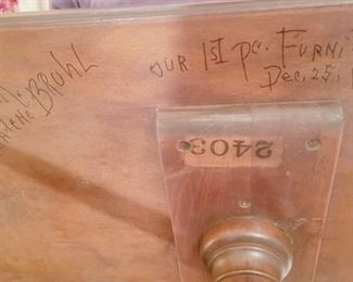 Dec. 25, 1937 Our First pc. of Furniture