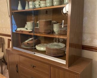 Mid Century Modern custom veneer china cupboard