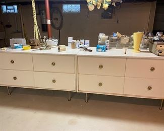 Check out these awesome display/storage drawer cabinets. Right out of the department store in the 70's.