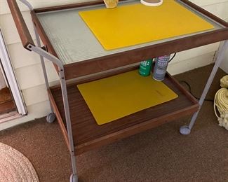 Vintage warming tray cart. Still searching for that plug!