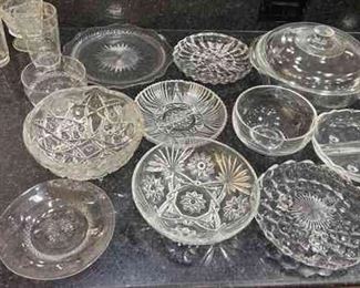 Lot Of Etched Glass Bowls Dishes Prescut