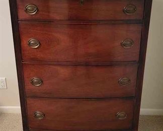 Vintage Bow Front Chest Of Drawers