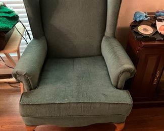 Green upholstered chair
