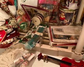 Christmas items in bedroom