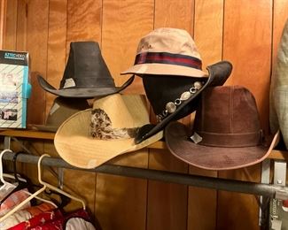 Hats in bedroom closet