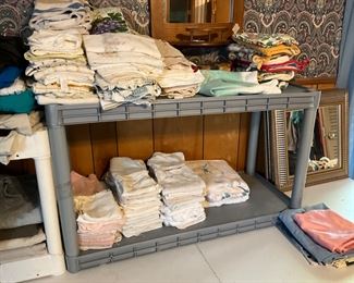 Washcloths, hand towels, dish cloths, hot pads, hot mitts, some towels