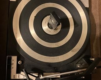 Record player in large cabinet