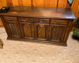 Cabinet with record player & radio inside