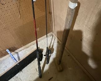 Outside storage building - fishing rods