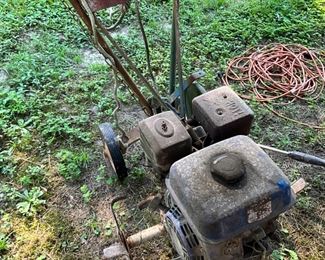 Behind the house under the canopy - Tiller