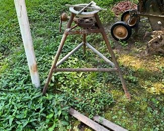 Behind the house under the canopy 