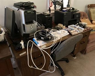 Desk and miscellaneous items on desk