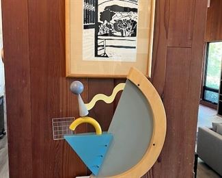 Modern Memphis Sculpture by M. Graham  on Pedestal