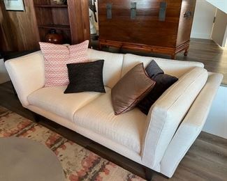 White Linen Sofa by Arthur G. Co.