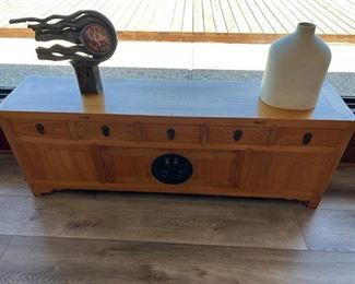 Chinese Low Wood Cabinet