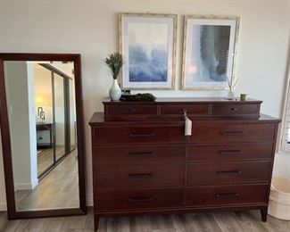 Tall Chest-on-Chest Dresser ~ Leaner Mirror