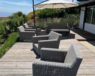 Four Wicker Club Chairs by Summer Classics