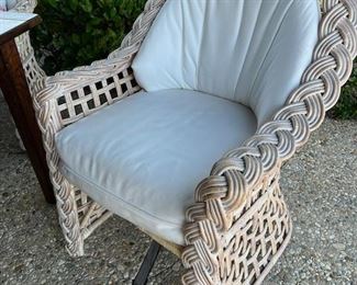 Braided Wicker Arm Chairs (6)