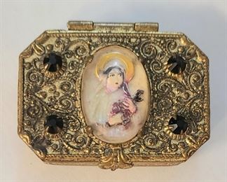 Small antique Rosary / trinket box