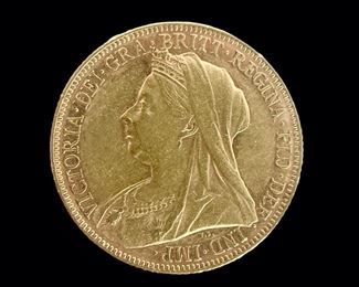 Fine Queen Victoria Widow Head 91.6% Gold Coin 7.9 Grams
