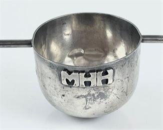 26 Grams Fine Sterling Silver 2 Handle Boiled Egg Cup Holder
