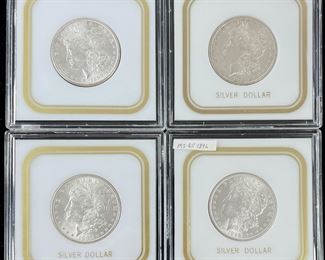 4 1900-1902-O U.S. Morgan 90% Silver Dollar Coins
