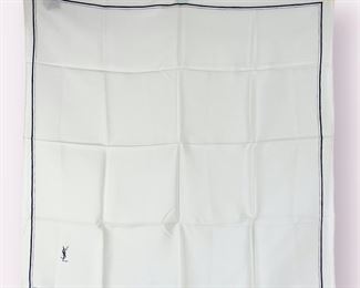 YSL Yves Saint Lauren Classic Silk Cream Scarf
