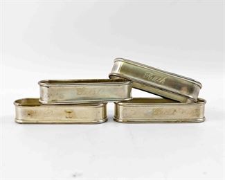 Four Gorham Sterling Silver Napkin Holders
