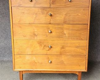 Declaration by Drexel Mid Century Modern Tall Chest Walnut MCM
