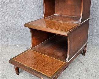 20th Century Leather Top Library Steps
