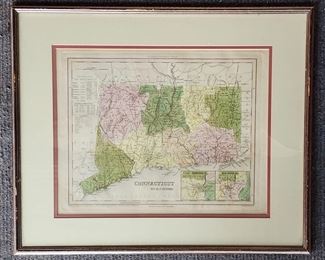 Antique Carey and Hart (Philadelphia) Map of Connecticut - Tanners Universal Published by Carey & Hart
