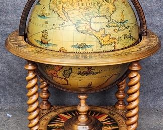 Fantastic 20th Century Bar World Globe on Stand
