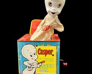 Vintage 1959 Mattel Tin Casper the Friendly Ghost Music Box Jack in the Box
