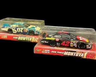 Vintage NASCAR Clint Bowyer #07 Winners Circle 2007 Direct TV Monte Carlo SS 1 and Juan Pablo Montoya #42 Havoline 2007 DodgeCharger Action 1:24 Cars
