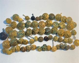 60+ Assorted Vintage US Military Buttons
