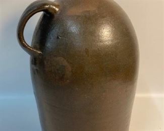Vintage Brown Stoneware pottery Handled 1 Gallon crock Jug
