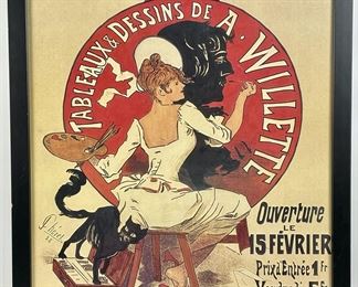 Framed Jules Cheret Exposition art nouveau poster print
