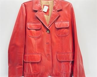 Yanko Red Polyester Jacket hippie boho Size 46 In Great Overall Condition Made In Spain
