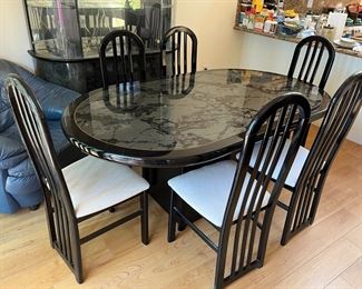 Black Lacquer Table & Chairs