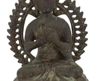 1375 Tibetan Consecrated Bronze Buddha with Halo