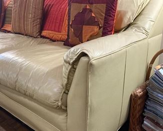 Leather couch and loveseat