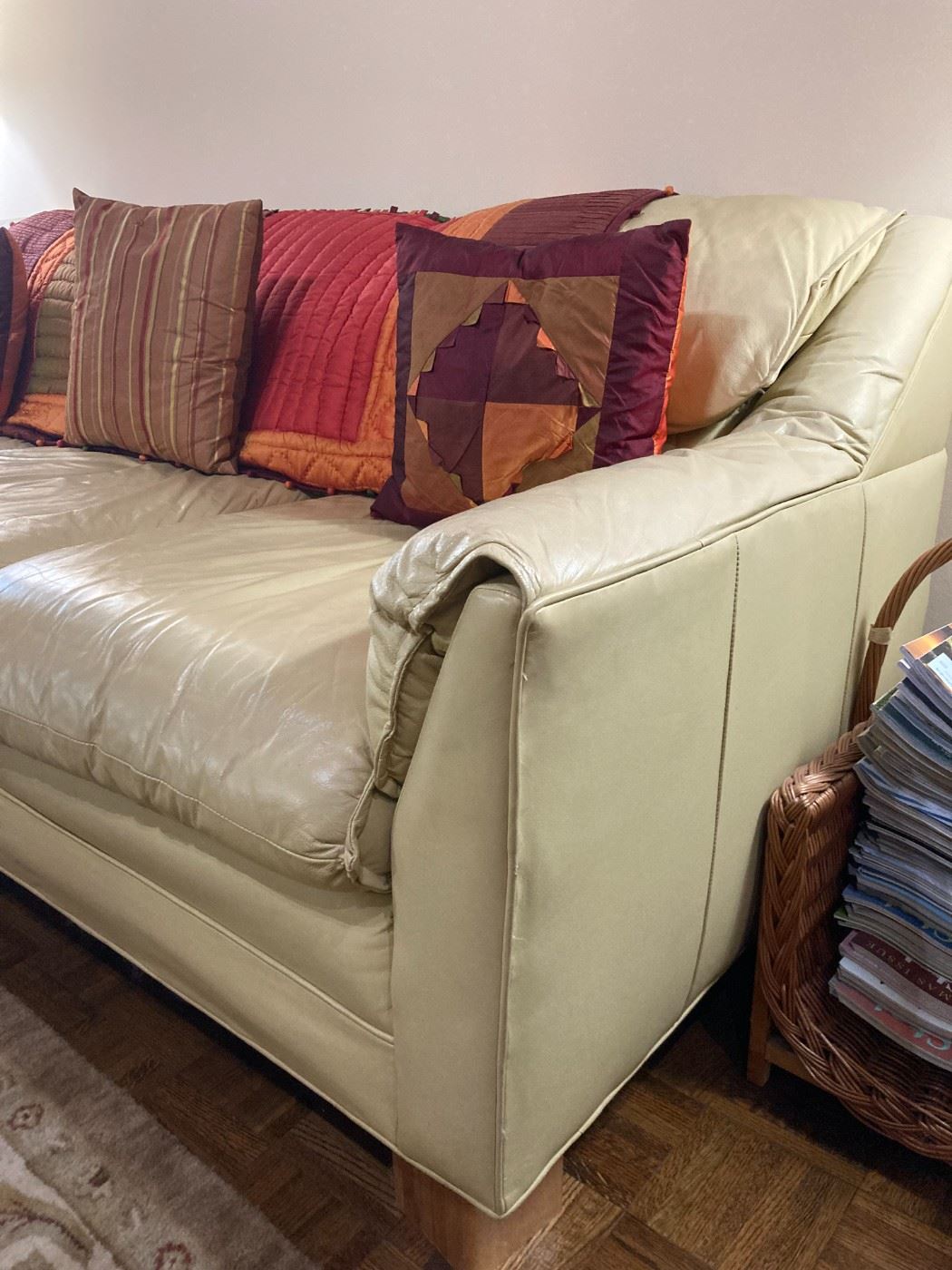 Leather couch and loveseat