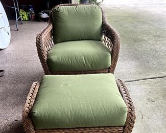 Wicker Chair and ottoman